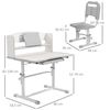 Juego De Escritorio Y Silla Infantil Altura Ajustable Gris Zonekiz