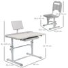 Juego De Escritorio Y Silla Infantil Altura Ajustable Gris Zonekiz