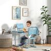 Juego De Escritorio Y Silla Infantil Altura Ajustable Azul Zonekiz