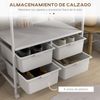 Perchero Con Zapatero Moderno De Acero Pp Homcom 63x37x153 Cm Blanco