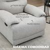 Sillón Reclinable De Salón Poliéster Espuma Homcom 89x98x101 Cm Gris