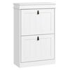 Mueble Zapatero Estrecho De Mdf Homcom 54x24x82,5 Cm Blanco