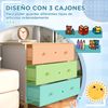 Cajonera Infantil +3 Años Con 3 Cajones Blanco Y Natural Zonekiz