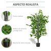 Planta Ficus Artificial De Peva Pe Cemento Ø15x135cm-homcom.verde