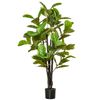 Árbol De Ficus Artificial De Peva Pe Cemento Ø15x130cm-homcom.verde