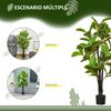 Árbol De Ficus Artificial De Peva Pe Cemento Ø15x130cm-homcom.verde