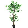 Árbol De Té Artificial De Pe Pp Cemento Ø16x120 Cm-outsunny.verde