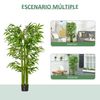 Árbol De Bambú Artificial De Bambú Pe Cemento Ø17x160 Cm-homcom.verde