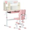 Juego De Escritorio Y Silla Infantil Altura Ajustable Rosa Homcom