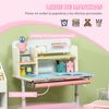 Juego De Escritorio Y Silla Infantil Altura Ajustable Rosa Homcom