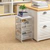 Carrito Auxiliar De Acero Melamina Homcom 34x29,5x57,5 Cm Blanco