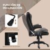 Silla De Masaje De Lino Espuma Nylon Vinsetto 68x72x110-120 Cm Negro