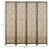 Biombo De Madera De Paulownia Carrizo Homcom 160x1,8x170 Cm-natural