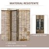 Biombo De Madera De Paulownia Carrizo Homcom 160x1,8x170 Cm-natural