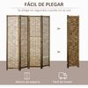 Biombo De Madera De Paulownia Carrizo Homcom 160x1,8x170 Cm-natural