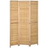 Biombo De 3 Paneles Plegable De Bambú Homcom 120x1,8x170 Cm-natural
