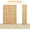 Biombo De 3 Paneles Plegable De Bambú Homcom 120x1,8x170 Cm-natural