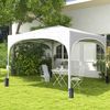 Carpa Plegable De Acero Tela 295x295x255 Cm-outsunny.blanco