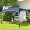 Carpa Plegable De Acero Tela 295x295x255 Cm-outsunny.azul Oscuro