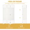 Biombo De Papel Bambú Madera De Álamo Homcom 120x1,5x170 Cm-blanco