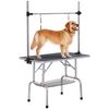 Mesa De Peluquería Mascotas Pawhut Madera Metal 107x60x170 Cm Negro