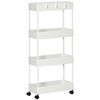 Carrito Auxiliar De Acero Abs Homcom 40x19x90 Cm Blanco