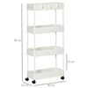 Carrito Auxiliar De Acero Abs Homcom 40x19x90 Cm Blanco