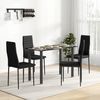 Conjunto 1 Mesa + 4 Silla De Comedor De Lino Vidrio-homcom. Negro