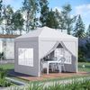 Carpa Plegable Outsunny De Tela Oxford Acero 295x295x258 Cm Blanco