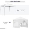 Carpa Plegable Outsunny De Tela Oxford Acero 295x295x258 Cm Blanco