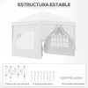 Carpa Plegable Outsunny De Tela Oxford Acero 295x295x258 Cm Blanco