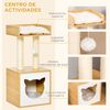 Conjunto 1 Casa Para Gatos+1 Estantes Para Gatos De Madera-pawhut