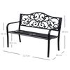 Banco De Jardín Carga 240 Kg Outsunny Acero 127x60x89 Cm Negro