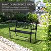 Banco De Jardín Carga 240 Kg Outsunny Acero 127x60x89 Cm Negro