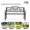 Banco De Jardín Carga 240 Kg Outsunny Acero 127x60x89 Cm Negro