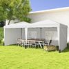 Carpa Plegable Outsunny Tela Oxford Acero Plástico 6x3 M Blanco