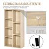 Estantería Para Libro De Melamina De Madera Homcom 50x24x106 Cm-roble