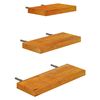 Conjunto De 3 Estantes De Pared Madera Pino Homcom 50x18x3,6cm Marrón