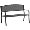 Banco De Jardín De 2 Plazas Outsunny Acero 127x60x87 Cm Negro