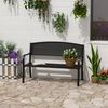 Banco De Jardín De 2 Plazas Outsunny Acero 127x60x87 Cm Negro