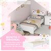 Cama Para Niños 3-6 Años En Forma De Unicornio Blanco Zonekiz