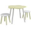 Juego De Mesa Y 2 Sillas Infantiles Verde Y Blanco Zonekiz