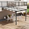 Pérgola De Poliéster Acero Aluminio 297x297x200-230 Cm-outsunny.crema