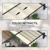 Pérgola De Poliéster Acero Aluminio 297x297x200-230 Cm-outsunny.crema