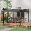 Pérgola De Poliéster Aluminio Acero 297x397x235 Cm-outsunny. Gris