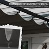 Pérgola De Poliéster Aluminio Acero 297x397x235 Cm-outsunny. Gris