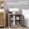 Mueble Para Debajo Del Lavabo De Melamina Homcom 60x30x59,8 Cm Roble