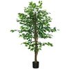 Ficus Artificial Con Maceta De Peva Homcom Ø15x150 Cm Verde