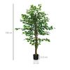 Ficus Artificial Con Maceta De Peva Homcom Ø15x150 Cm Verde