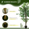 Ficus Artificial Con Maceta De Peva Homcom Ø15x150 Cm Verde